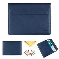 Soft PU Leather Sleeve Case Bag For 13 - 13.3 Inch Laptop/ Notebook/ MacBook/ Ultrabook/ Chromebook Computers (Apple/ Acer/ Asus/ Dell/ Fujitsu/ Lenovo/ HP/ Samsung/ Sony/ Toshiba etc), Blue