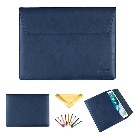 Soft PU Leather Sleeve Case Bag For 13 - 13.3 Inch Laptop/ Notebook/ MacBook/ Ultrabook/ Chromebook Computers (Apple/ Acer/ Asus/ Dell/ Fujitsu/ Lenovo/ HP/ Samsung/ Sony/ Toshiba etc), Blue