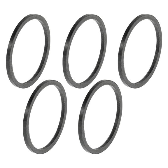 Bicycle Headset Spacers 2mm Bike Handlebar Stem Spacers 31.8mm 1-1/4" Carbon Fiber Gloss Black Carbon Fiber 5 Pcs