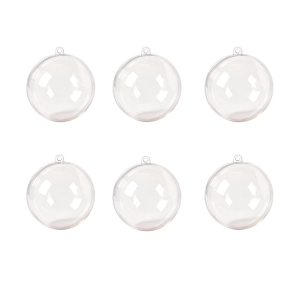 2026 Christmas Home Party Decoration Clear Fillable Plastic Christmas Ornament Balls Set Of 6 Transparent DIY Hanging Baubles For Xmas Tree Holiday Wedding Home Party Decor