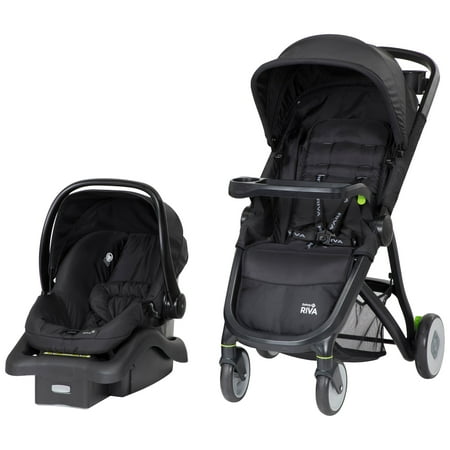 Safety 1st RIVA Ultra Lightweight Travel System Stroller with onBoard35 FLX infant Car Seat, Black (Best Travel Stroller For Flying)