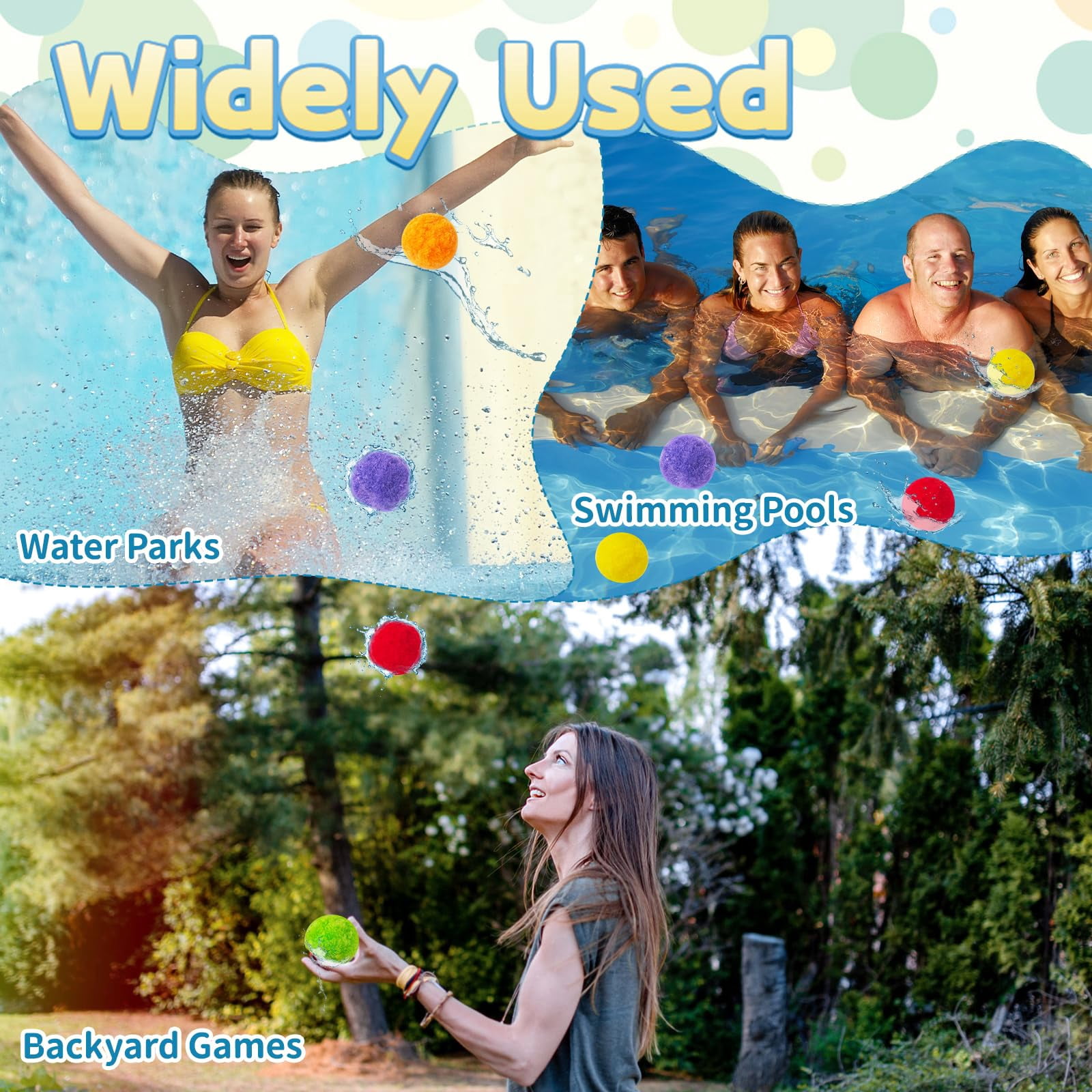 60 Pcs Reusable Water Balloons Soft Splash Balls for Outdoor Summer Family Activities