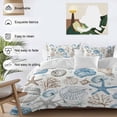 thumbnail image 3 of 3 Piece Blue Beige Coastal Duvet Cover Set California King,Microfiber Comforter/Quilt Cover with Corner Ties and 2 Pillowcases,Summer Beach Starfish Shell Nautical Soft Bedding with Zipper Closure, 3 of 8