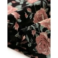 thumbnail image 5 of DARING DIVA Square Neck Ruffle Sleeve Chiffon Blouses  S Rose Pink Black, 5 of 6
