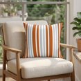 thumbnail image 4 of 24x24 Pillow Covers Set of 2, Burnt Orange Grey Stripe Square Throw Pillow Covers for Couch/Sofa/Living Room, Farmhouse Minimalist Striped Decorative Soft Pillowcases for Couch Throw Pillows, 4 of 9