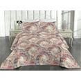 thumbnail image 2 of Ambesonne Groovy Quilted Bedspread Set 3 Pcs, Psychedelic Pastel Motif Art, Queen, Coral Blue and Ivory, 2 of 4