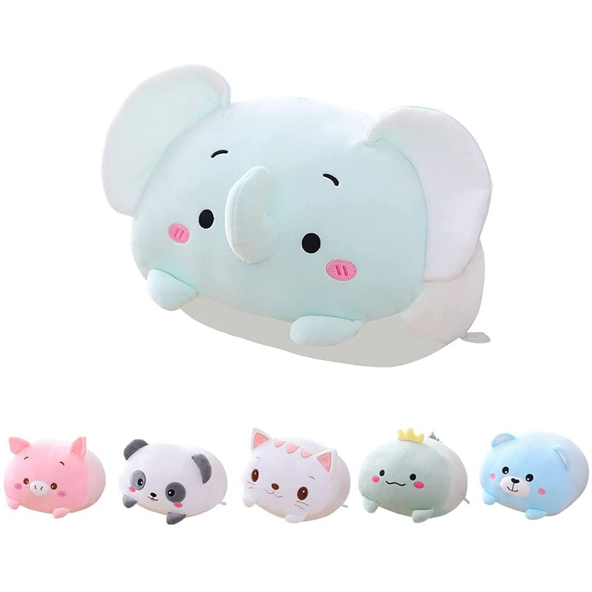 Yeegool Cute Plush Squishy Stuffed Animal Toy Body Pillow Super Soft Kawaii Plush Gift For Kids And Girlfriend Washable Elephant 8 Inch