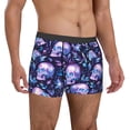 thumbnail image 4 of Salouo Blue Skull Crystal Print Men's Boxer Briefs,Breathable Underwear Elastic Waistband Briefs for Men -Small, 4 of 8