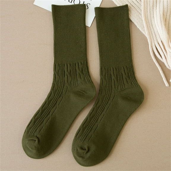 Pyhlmscde Solid Color Wind Loose Tube Cotton Socks, Thick Socks Women, Compression Stockings, Knits Clothing