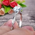 thumbnail image 5 of 10k White Gold Aquamarine Engagement Ring With 1.8 Carat 7mm Cushion Cut Vintage Looking Aquamarine, 5 of 5