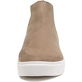 thumbnail image 4 of Soda Flat Women Chelsea Shoes Slip On Canvas Suede Casual High Top Hidden Platform Sneakers White Sole Flatform Cushion Foam booties DIANA-G Taupe Beige Tan 5.5, 4 of 5