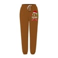 thumbnail image 2 of HOWPAY Christmas Sweatpants Women Letter Print High Waisted Drawstring Wide Leg Sweat Pants with Pockets Comfy Loose Fit Baggy Workout Pants Coffee S, 2 of 3