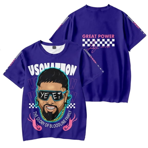 Jey Uso Merch T-shirt Unisex 3D Printing Casual Tops Fashionable Round Neck Short Sleeve Tee