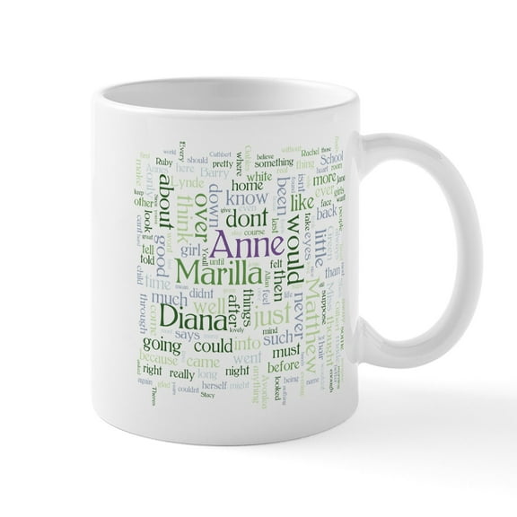 CafePress - Anne Of Green Gables Word Cloud Mugs - 11 oz Ceramic Mug - Novelty Coffee Tea Cup