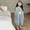 Blue A, variant on Rvasteizo Girls Denim Jumpsuit Side Pockets Solid Kids 7/8th Pants for 3-9 Years