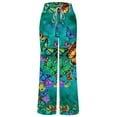 thumbnail image 4 of KINPLE Women's Comfy Pajama Pants Butterfly Print Drawstring Palazzo Lounge Wide Leg Pants, 4 of 4