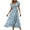 Blue, variant on LOVZFMLL Summer Dresses for Women 2025 Elegant Classy V Neck Belted Wrap Maxi Dress Swing Flowy Floral Boho Sundress Wedding Guest Dress Purple B L