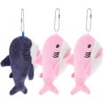 thumbnail image 1 of 3 uds llavero de tiburón de felpa colgante mochilas colgante estético llavero de peluche colgante, 1 of 6