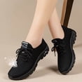 thumbnail image 3 of Women's Lightweight Knit Casual Walking Shoes, Breathable Non-Slip Comfort Sneakers, Black, 3 of 7