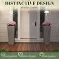 thumbnail image 5 of JUMMICO Set of 2 Resin Rattan Tall Planters Outdoor, Large Tapered Planters with Drainage Holes&Inner Trays, Flower Pots for Garden, Patio, Porch, Backyard (Brown, 32''), 5 of 7