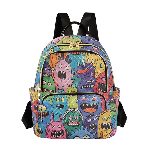 Doodle Monsters Travel Laptop Backpack Casual Daypack Lightweight Bookbag Compartment for Business