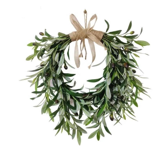 Heart Shaped Artificial Olive Leaf Wreath Olive Fruit Spring Flower Swags Front Door Wedding Arch Window Wall Hanging Garden Decoration