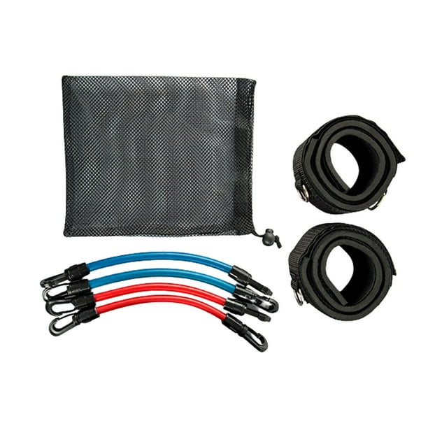 Kit de bandas de resistencia al tobillo, bandas de ejercicio para mujeres, hombres, Kick Boxing, fútbol Rojo y azul