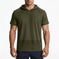 thumbnail image 4 of Abomasnow Men's Athletic T-Shirts Short Sleeve Mesh Hooded Shirts Casual Breathable Lightweight Workout Gym Hooded Tee Shirts, 4 of 9