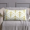 thumbnail image 3 of King Pillow Cases Standard Size - White And Gold Geometry A Soft Envelope Closure Microfiber Block Print Pillow Cover, Wrinkle Stain Resistant Travel Pillow Covers Standard Size 20x36in, 3 of 7