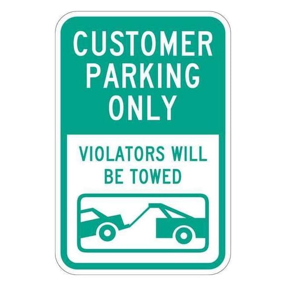Lyle Customer Parking Sign,18" x 12, T1-1031-HI_12x18 T1-1031-HI_12x18