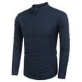 thumbnail image 5 of Coshow Men's Cotton Henley Shirt Long Sleeve Hippie Casual Beach T Shirts, 5 of 7