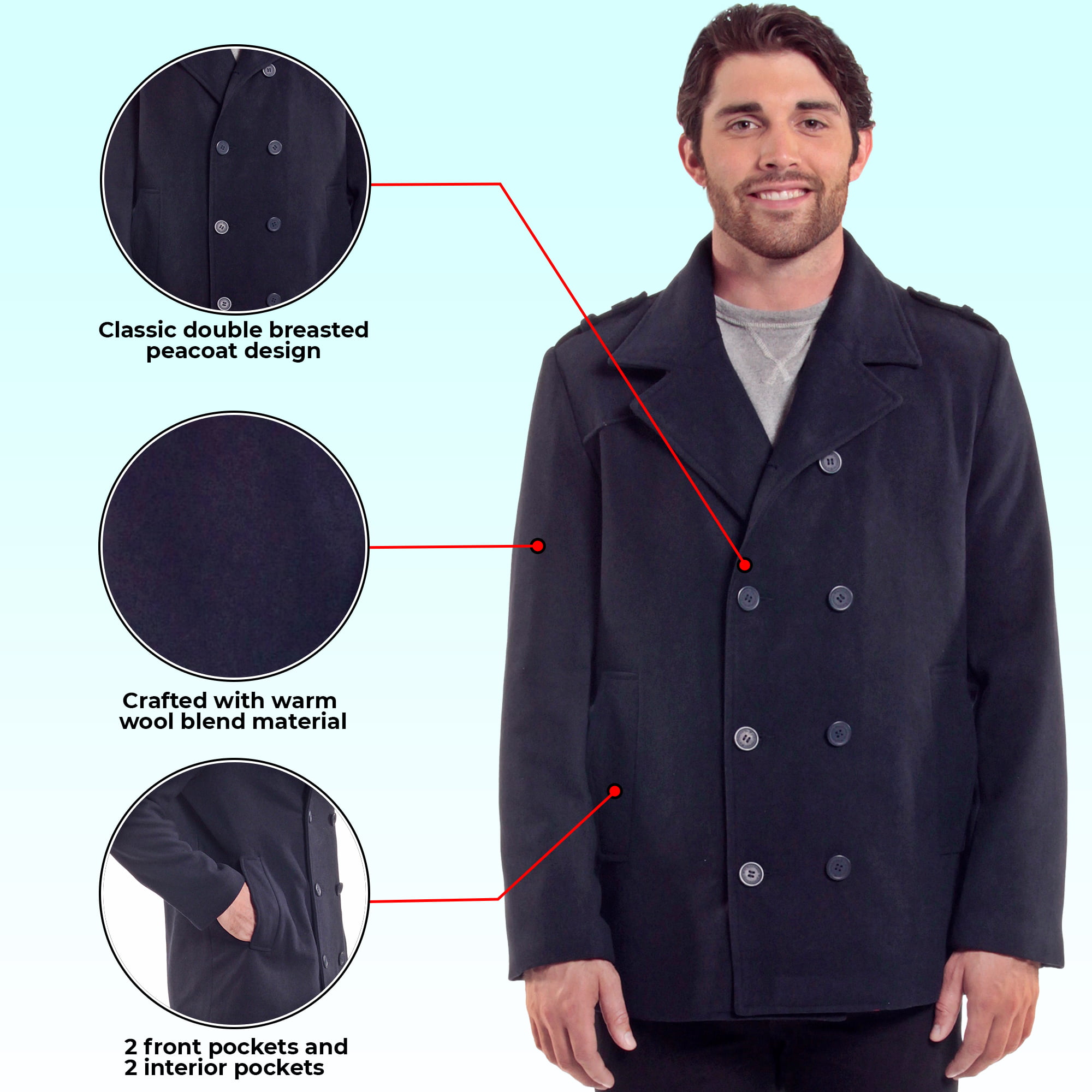 Matalan mens pea coat Clearance