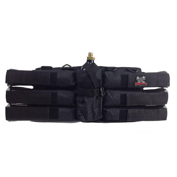 Maddog 6+1 Paintball Harness Pod Holder Black with Suspender Loops