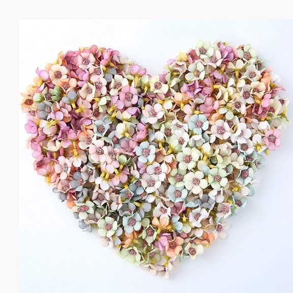 Artificial Flowers,100pcs Flower Head Mini Silk Artificial Flowers For Home Wedding Decoration DIY Wreath Headdress Flowers Decor
