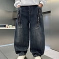 thumbnail image 2 of Boys Casual Jeans Straight Leg Pants Loose Fit Comfortable Trousers For And Everyday Wear Durable Denim Long Pants For Big Kids Youth, 2 of 8