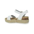 thumbnail image 3 of Soda Women Wedge Sandals Open Toe Ankle Strap Flatform Espadrilles Trim Platform clip-S White 6.5, 3 of 3