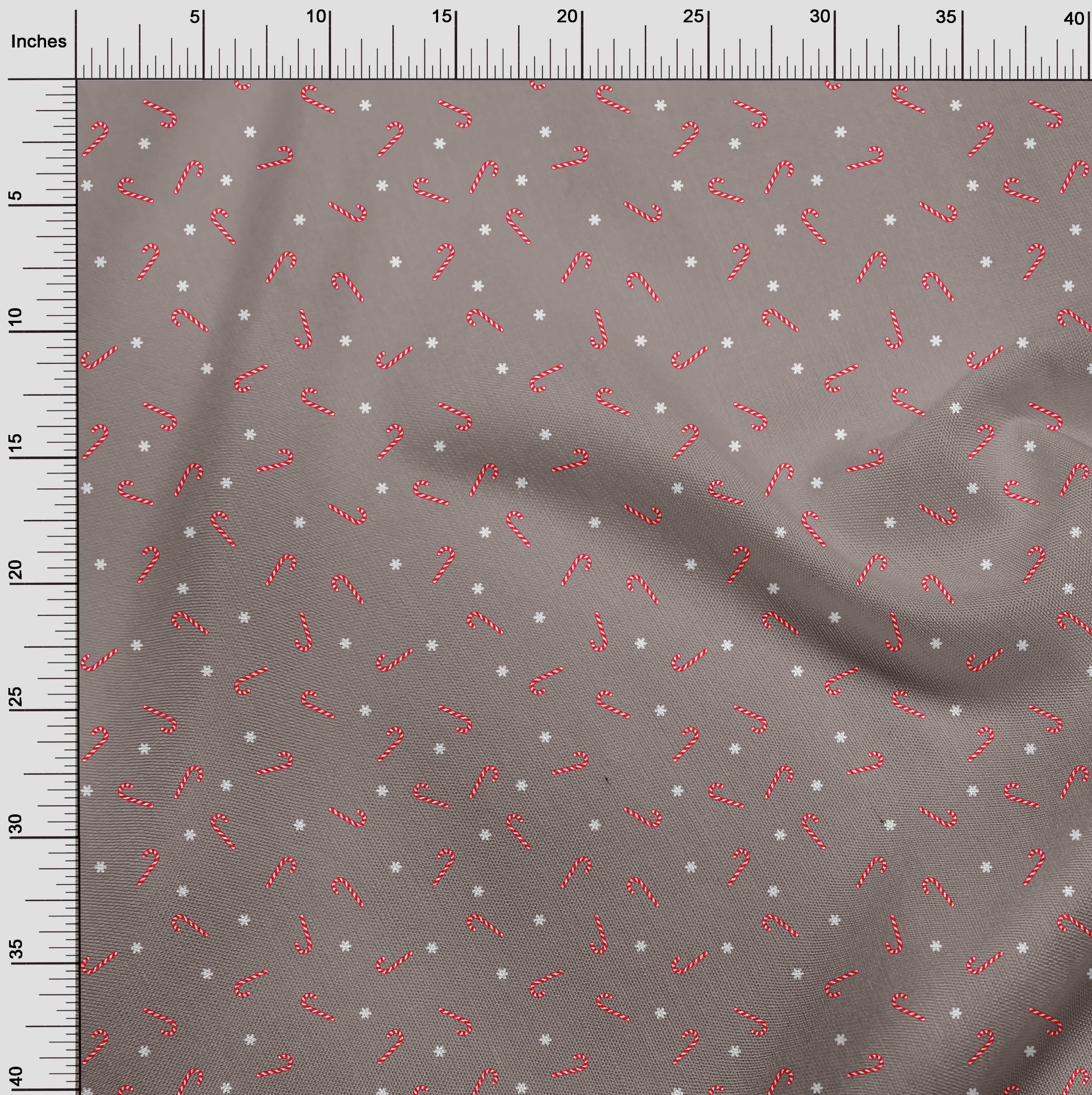 oneOone Polyester Spandex Dusty Gray Fabric Christmas Fabric For Sewing Printed Craft Fabric By The Yard 56 Inch Wide
