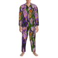 thumbnail image 3 of Sikiie butterflies and Gardens Print Mens Pajama Set, Soft Warm Long Sleeve Sleepwear, Cozy Button-Down Pjs for Men-Small, 3 of 7