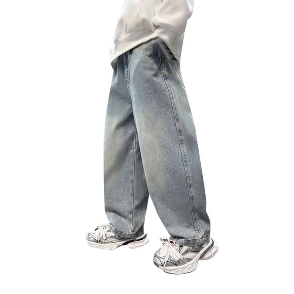RIJOPUTY Ripped Skinny Jeans Plus Size Stretch Jeans Petite Pants Clothes for Boys 12-14 4t Clothes Cheap Clothes Toddler Boy 3t Clothes Under, Blue 11-12 Years