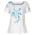thumbnail image 4 of Aloohaidyvio Beach Tops for Women,Fashion Womans Tops Causal Printing Summer Button T-Shirt, 4 of 6