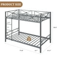 thumbnail image 2 of Metal Bunk Bed Frame, Industrial Heavy Duty Bunkbeds with Safety Guard Rails and Space-Saving Design, No Box Spring Needed for Kids School Apartment, 2 of 7