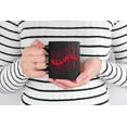 thumbnail image 2 of Beloved, Loved by God Themed, Groovy Retro Wavy Text Merch Gift, Black 11oz Ceramic Mug, 2 of 5