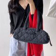 thumbnail image 2 of Nuevo bolso de hombro informal acolchado Lingge para mujer, bolso de mano con lazo acolchado, bolso de mano de nailon y algodón con forma de almohada, 2 of 5