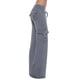 thumbnail image 2 of Pantalones cargo informales con cintura elástica para mujer: pierna ancha, bolsillos, poliéster, largo completo, primavera/otoño/invierno - S-XL, 2 of 8