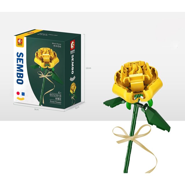 Regalo de Pascua, ramo de bloques de flores, día de la madre, día de San Valentín, aniversario, regalo de bricolaje de Acción de Gracias, educación de partículas peque?as LingWen 8390614185401
