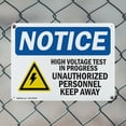 thumbnail image 5 of (2 Pack) High Voltage Test In Progress OSHA Notice Sign 14 Inch X 10 Inch Plastic Sign, Weather Resistant, UV Protected for Workplace, Business, and Construction Site, Made in the USA, 5 of 8