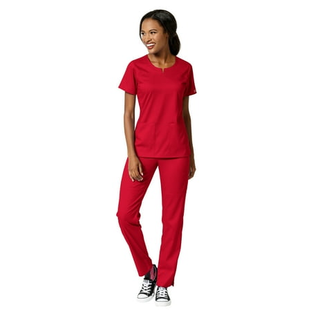 

WonderWink Scrubs Set PRO Women s Notch Neck Top & Knit Waist Pant