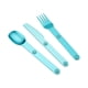 thumbnail image 4 of Juego de cubiertos para acampar, vajilla para exteriores, juego de cuchara y tenedor, utensilios de cocina reutilizables y portátiles Azul, 4 of 9
