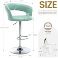 thumbnail image 2 of AOEYU Wide Bar Stool, Modern PU Leather Adjustable Swivel Counter Height Barstool with Hollow Back, Comfortable Upholstered Seat, Ideal for Kitchen, Dining, and Home Bars (Mint Green), 2 of 10