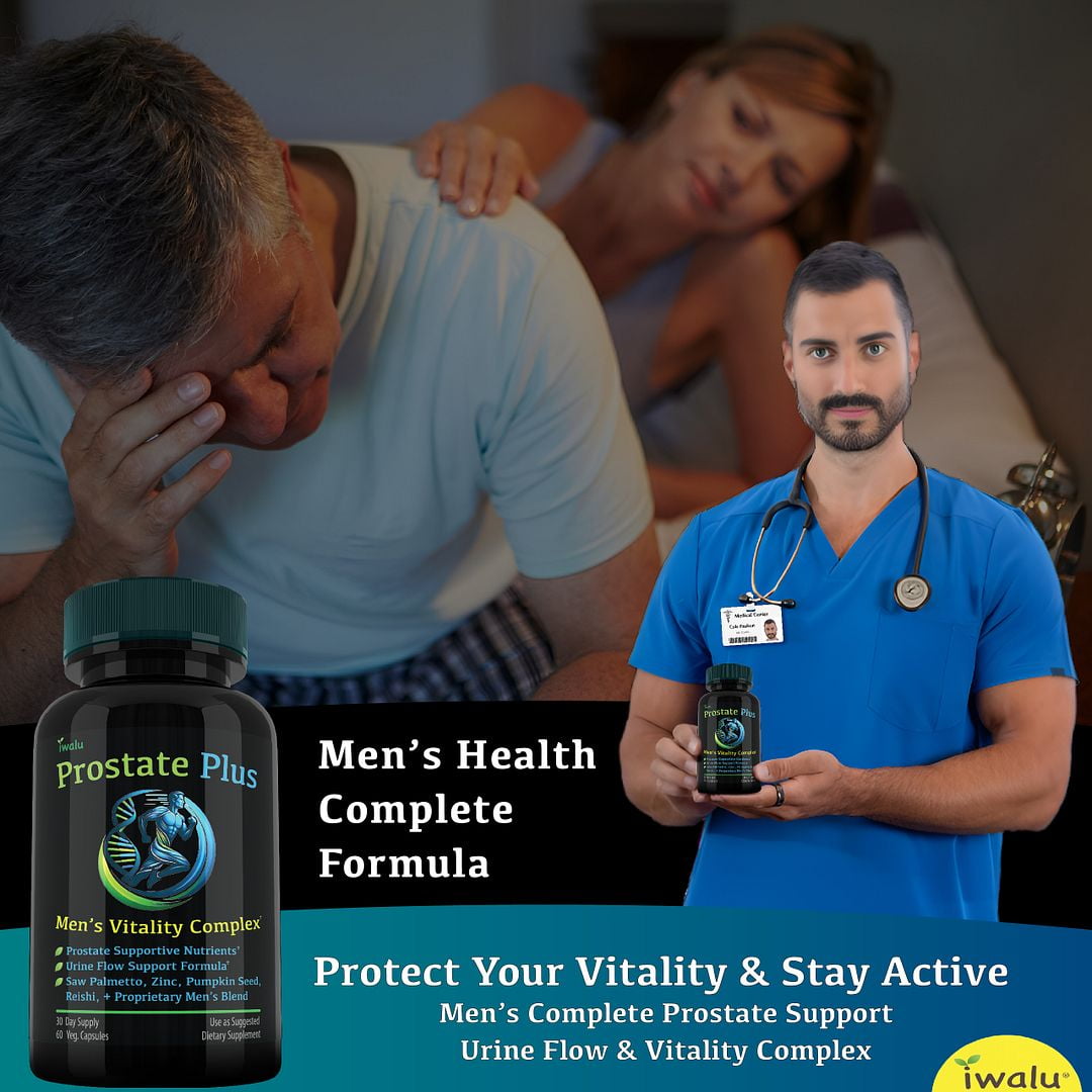 Prostate Plus Men's Fitness Vitality Complex - Natural Supplement for Prostate Health, Stamina, and Energy Support with Saw Palmetto, Zinc, and Reishi Mushroom - Made in USA